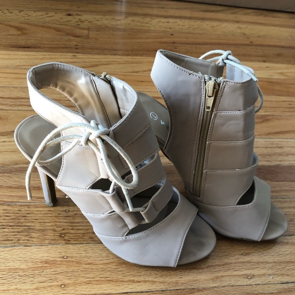 Peep-Toe Bootie Heels - Picture 3 of 6